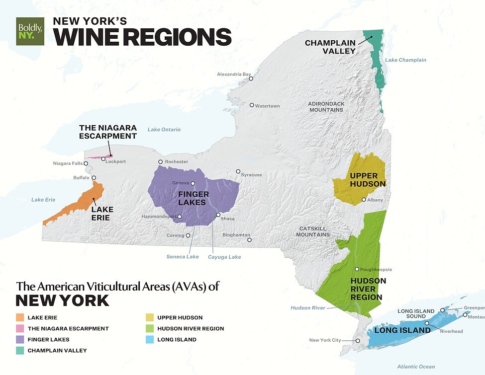 Map of the subregions for New York State