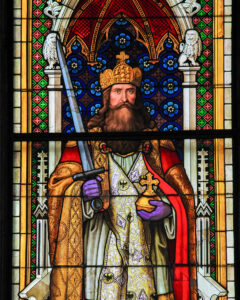 Stained glass window of Charlemagne, Holy Roman Emperor