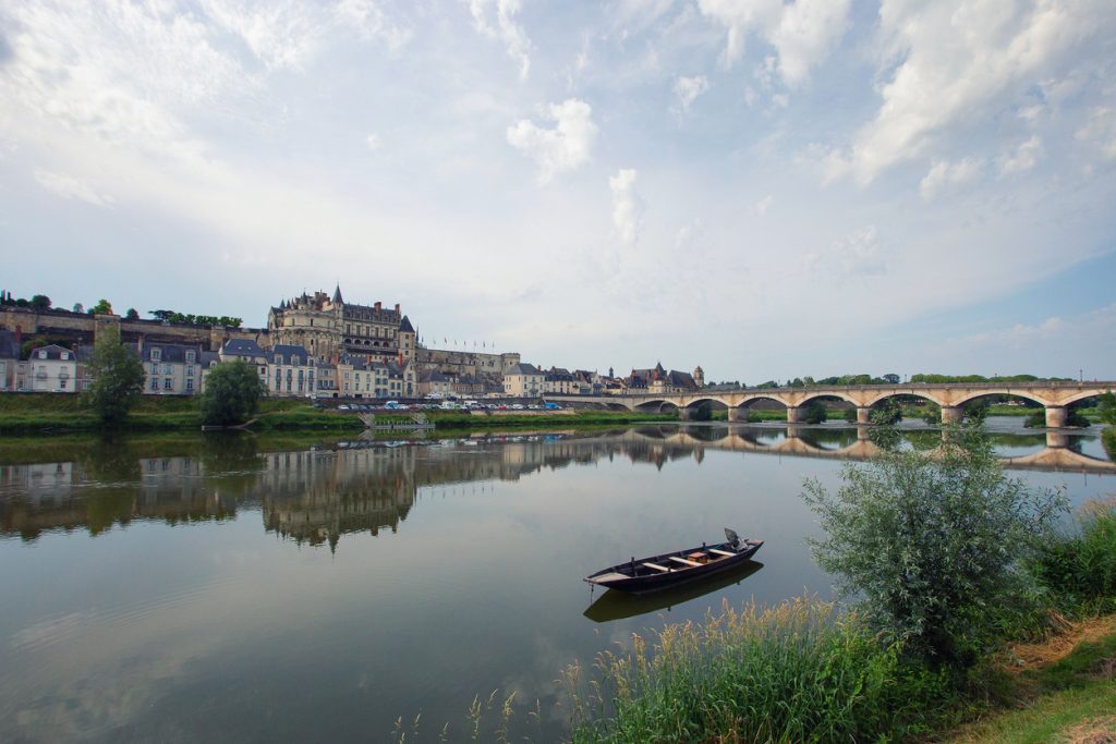 Beautiful panoramic view on castle in Amboise, France