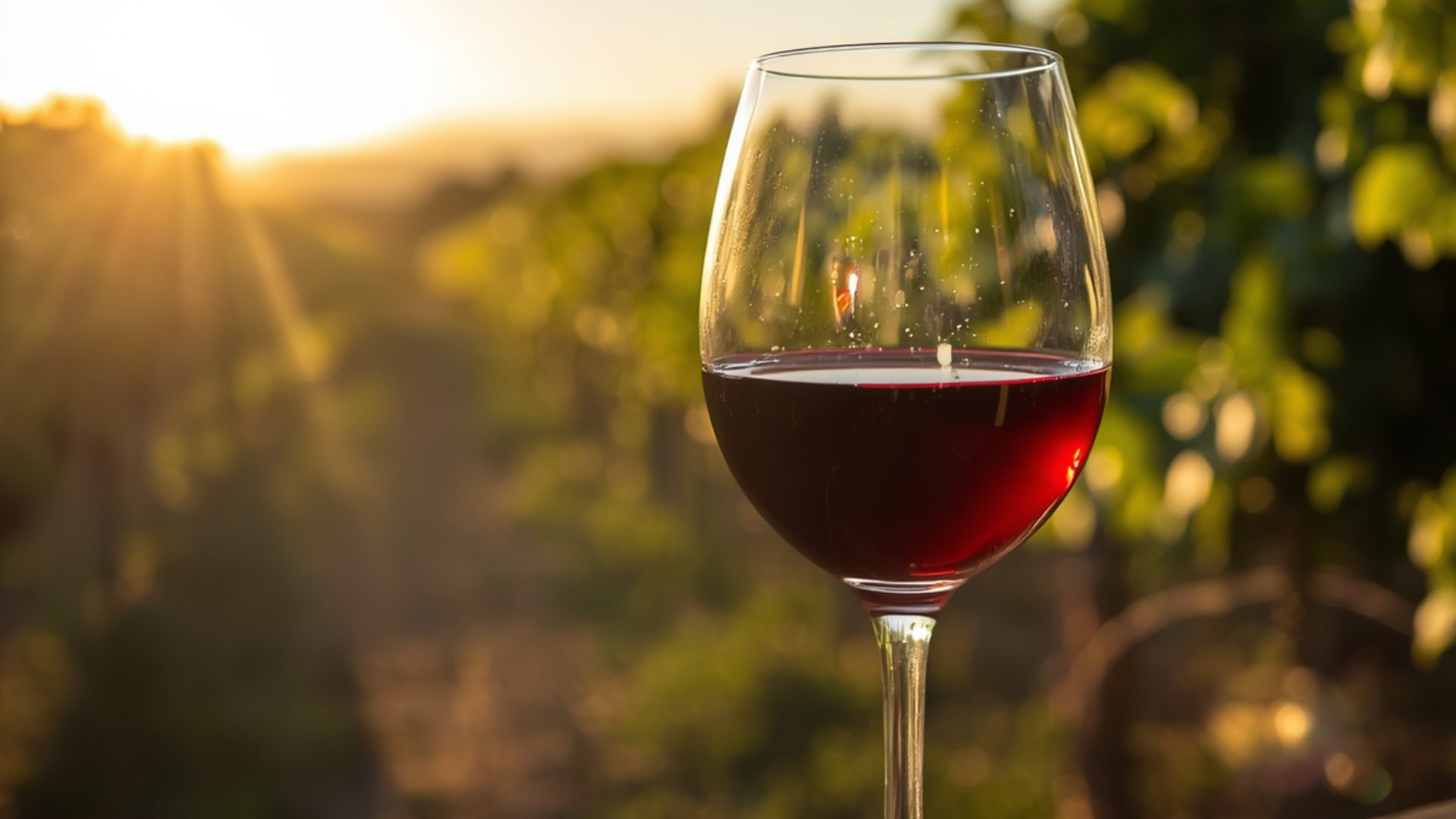 Red Wine Glass at California Vineyard 1920×1080