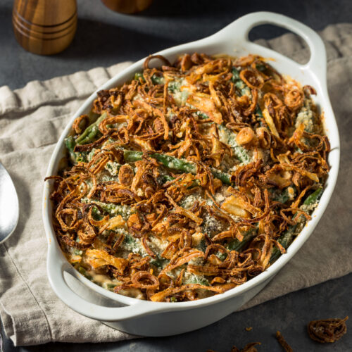 Healthy Homemade Thanksgiving Green Bean Casserole Ready to Eat